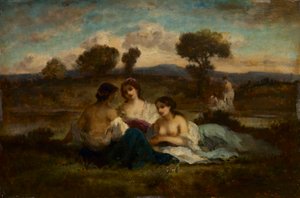السباحون، بعد عام 1847 (زيت على خشب) بواسطة نارسيس فيرجيل دياز دي لا بينيا
