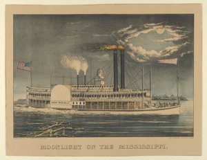 ضوء القمر على نهر المسيسيبي ، 1872-1874. ، 1872-1874. التأليف: ناثانيال كوريير ، وجيمس ميريت آيفز ، وكرير ، وآيفز. بواسطة كوريير وآيفز