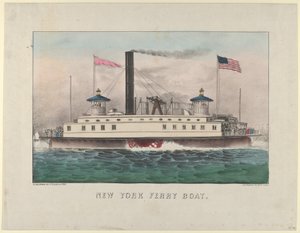 نيويورك فيري بوت ، كاليفورنيا. 1860-1865. ، كاليفورنيا. 1860 - 65. التأليف: ناثانيال كوريير ، وجيمس ميريت آيفز ، وكرير ، وآيفز. بواسطة كوريير وآيفز