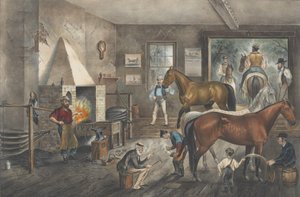 Trotting Cracks at the Forge ، ١٨٦٩ ، ١٨٦٩. المؤلفون: ناثانيال كوريير ، جيمس ميريت آيفز ، كورييه وآيفز. بواسطة كوريير وآيفز