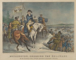 واشنطن ، عبور نهر ديلاوير في مساء يوم 25 ديسمبر 1776 ، قبل المعركة ... ، 1876. المؤلفون: ناثانيال كوريير ، وجيمس ميريت آيفز ، وكورييه ، وآيفز. بواسطة كوريير وآيفز