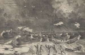 حطام المكسيك المروع على شاطئ هيمبستيد ، 2 يناير 1837 ، 1848-1856. بواسطة ناثانيل كورير