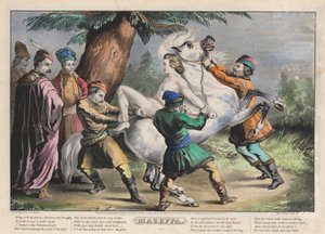Mazeppa: اللوحة 1 من مجموعة من أربع (4) لوحات (مربوطة بحصان) بواسطة ناثانيل كورير
