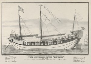 The Chinese Junk Keying-Captain Kellett- كما ظهرت في ميناء نيويورك في 13 يوليو ، 1 ... ، 1847.