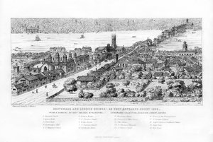 ساوثوارك ولندن بريدج كما ظهرت حوالي 1546 ، c1860.