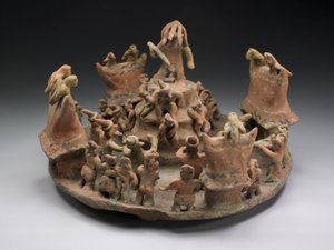 نموذج يصور مركز الطقوس ، 100-800 ميلادي (سيراميك وصبغ) بواسطة ثقافة ناياريت