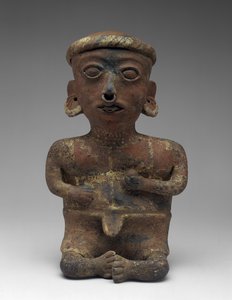 Male Figure, Part of Seated Couple, 300 BC-AD 300 (earthenware with slip)