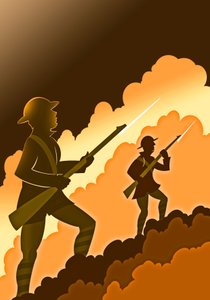 جنود الحرب العالمية الأولى بالحراب - الخارجين من الخنادق بواسطة نيل أوزبورن