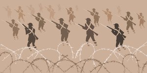 جنود الحرب العالمية الأولى بالحراب - الخارجين من الخنادق بواسطة نيل أوزبورن