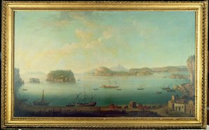 منظر على الساحل بالقرب من نابولي مع جزر نيسيدا وبروسيدا وإشيا وكابري ، c.1780
