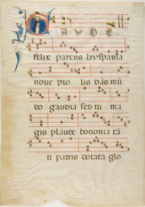 القديس دومينيك في البداية التاريخية "G" من Antiphonary