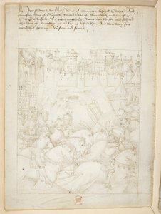 قطن يوليوس إي الرابع ، فن. 6 ، "مسابقات بوشامب" ، حوالي 1483 (حبر على ورق) بواسطة المدرسة الهولندية