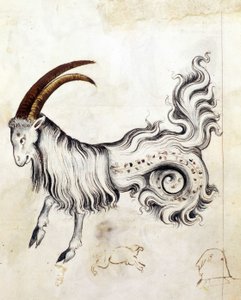سلون 3983 ، f.3v برج الجدي (الرق) بواسطة المدرسة الهولندية