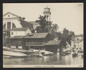 منظر لورشة الجندول في سكويرو دي سان تروفاسو في البندقية فينيسيا - Squero di S. Trovaso (العنوان على الكائن)