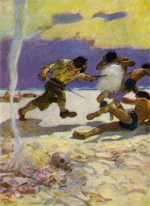 رسم توضيحي لروبنسون كروزو (حجر ملون)