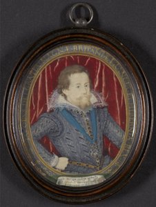 جيمس الأول ملك إنجلترا والسادس ملك اسكتلندا ، حوالي عام 1610 (ث - ج ، غواش وذهب ، قلم وحبر أسود على ورق) بواسطة نيكولاس هيليارد