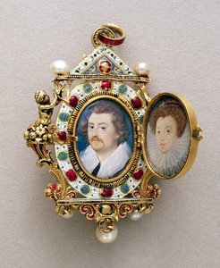 صور رجل وامرأة غير معروفين ، ج .1590
