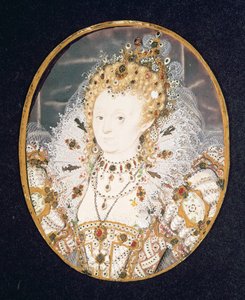 الملكة إليزابيث الأولى ، c.1595-1600 (مرحاض على الرق) بواسطة نيكولاس هيليارد