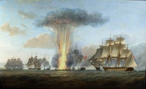 سفينة HMS &39;Lively&39; تلتقط الفرقاطة الإسبانية &39;Clara&39; قبالة كيب سانت ماري ، حوالي 1806