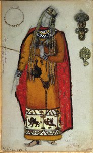 تصميم أزياء لـ "تريستان وإيزولده" لفاجنر ، 1912 بواسطة نيكولاس رويريتش