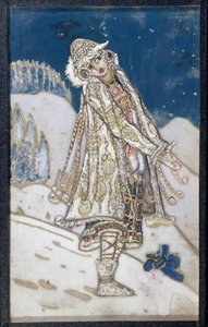 مشروع أزياء مسرحية La demoiselle des neiges للمخرج ألكسندر أوستروفسكي (1823-1886). (تصميم أزياء مسرحية سنو مايدن من تأليف أ. أوستروفسكي). عمل نيكولاس رويريتش (1874-1947) ، تمبرا على ورق بواسطة نيكولاس رويريتش