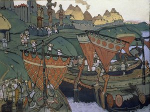 السلاف على دنيبر ، 1905 بواسطة نيكولاس رويريتش