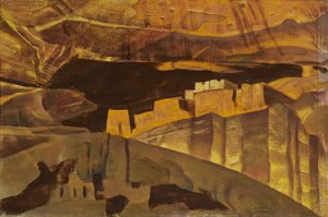 أطلال البيت الأبيض في كانيون دي شيلي ، 1921 بواسطة نيكولاس رويريتش