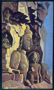 يونغانغ (الصين). عمل نيكولاس (نيكولاس) رويريتش (1874-1947) ، تمبرا على قماش بواسطة نيكولاس رويريتش