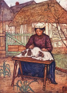 صناعة الدانتيل (طباعة حجرية ملونة)