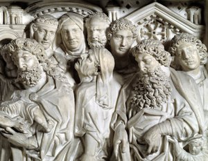 Presentation of Jesus to the temple (Presentation of Jesus to the temple) Detail Chair realized by Nicola Pisano (1215/20-1278/84) (Marble pulpit) 1260 Baptistere Saint John of Pisa (Battistero san Giovanni di Pisa), Italy بواسطة نيكولا بيسانو
