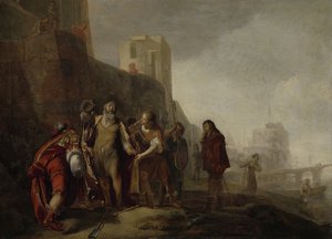 مندوبو الإسكندر الأكبر يستثمرون البستاني عبدالونيموس بشارة ملكية صيدا ، 1649 بواسطة نيكولاس عقدة