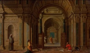 ظهور رئيس الملائكة جبرائيل لزكريا (لوقا 1:11) بواسطة نيكولايس دي جيزيلر