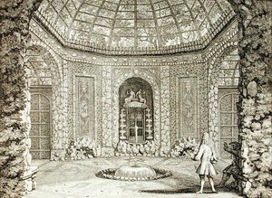 منظر لمغارة أواخر القرن السابع عشر (نقش) بواسطة نيكولاس الأكبر فيشر