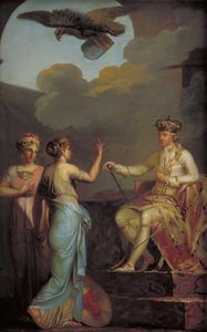 كريستيان السابع توحيد الدوق مع الجزء الملكي من هولشتاين عام 1773 بواسطة نيكولاي أبراهام أبيلدغارد