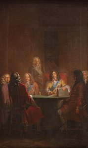 كريستيان الخامس يقدم القانون الدنماركي 1683 بواسطة نيكولاي أبراهام أبيلدغارد