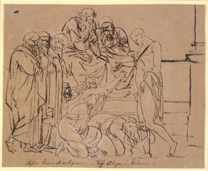 يتم استدعاء ثيسيوس من قبل Ismene و Antigone. بعد سوفوكليس بواسطة نيكولاي أبراهام أبيلدغارد