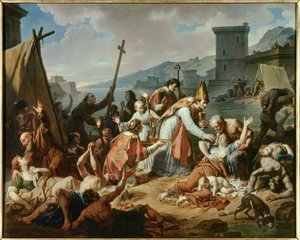 تنصيب المونسنيور دي بيلسونس خلال وباء 1720 في مرسيليا. لوحة لنيكولا مونسياو (1754-1837)