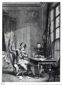 سانت بريكس يستقبل صورة جولي ، رسم توضيحي من "لا نوفيل هيلوز" لجان جاك روسو (1712-1778)