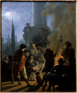 A revolutionary bivouac in 1789 Painting by Nicolas Taunay (1755-1830) بواسطة نيكولاس أنطوان توناي
