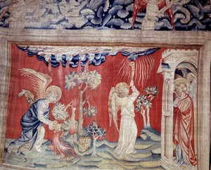 تعليق الوحي (1373 - 1383) ، ن. 30: الموتى على الارض. نسيج لنيكولاس باتاي (1330-1405) بواسطة نيكولاس باتايل