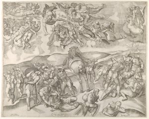 تحويل شاول ، من لوحة جدارية لمايكل أنجلو في كنيسة بولين بالفاتيكان ... ، كاليفورنيا. 1545-60.