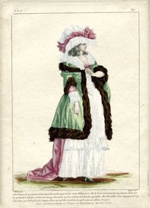 Gallerie des Modes et Costumes Francais، 1785، CCC 297: Pretty Woman تمشي بمفردها ... بواسطة مدام لو بو