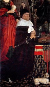 تستدعي صورة الملك رينيه ملك أنجو (1409-1480) أيضًا رينيه الأول ملك نابولي أو رينيه ملك صقلية. رسم نيكولاس فرومنت (1461-1483) 1475 متحف جرانيت إيكس أون بروفانس