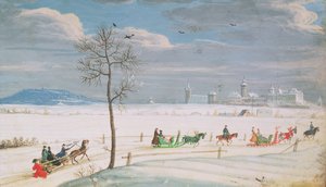 Snowscape الألمانية مع الزلاجات بواسطة نيكولا هوفمان