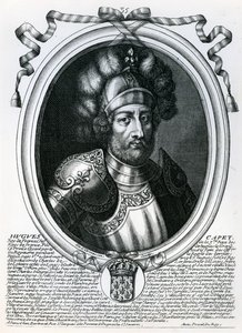 Hugues I Capet (941-96) ملك فرنسا ، من "تمثيلات أوغست لجميع ملوك فرنسا من فاراموند إلى لويس الرابع عشر" ، باريس ، 1679