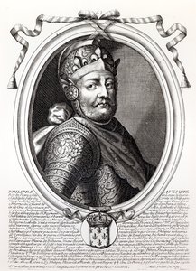 فيليب أوغسطس الثاني (1165-1223) ملك فرنسا ، من "تمثيلات أوغست لجميع ملوك فرنسا من فاراموند إلى لويس الرابع عشر" ، باريس ، 1679