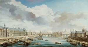 متحف اللوفر و Pont-Neuf و Collège des Quatre-Nations ، 1755.
