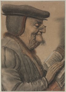 رجل مسن يقرأ كتابًا ، النصف الأول من القرن السابع عشر. بواسطة نيكولاس لانيو