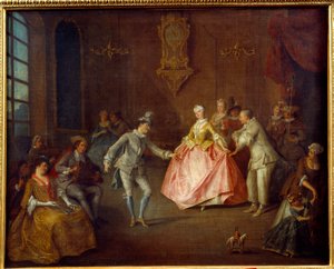 قبل كرة الأزياء. رسم نيكولا لانكرت (1690-1743) بواسطة نيكولاس لانكريت