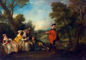 حفلة موسيقية في الحديقة ، 1720-1743. بواسطة نيكولاس لانكريت